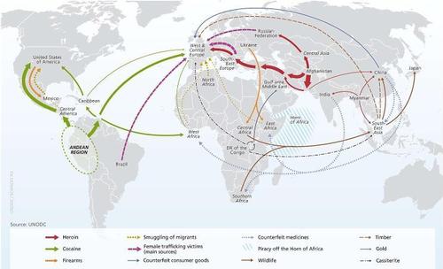 Digital Humanities - Map of crime worldwide. (United Nations Office on Drugs and Crime) - Barrett Heritage