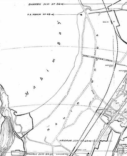 J.F. Watson - Map of the Island of Bombay - 1921 - Mahim