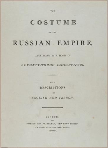 E491 - The Costume of the Russian Empire - 22706