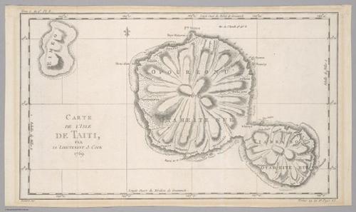 E560 - Carte de l'isle de Taiti, par le Lieutenant J. Cook 1769 - Jane and Ronald Gibbs Collection
