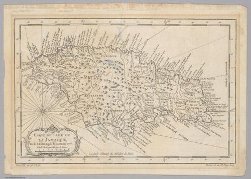 E560 - Carte de l'isle de la Jamaique, par le S. Bettin Ingén de la Marine 1758 - Jane and Ronald Gibbs Collection