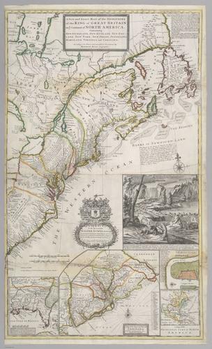 E560 - &nbsp;A New and Exact Map of the Dominions of the King of Great Britain on the Continent of North America. Containing Newfoundland, New Scotland, New England, New York, New Jersey, Pennsylvania, Maryland, Virginia and Carolina - Jane and Ronald Gibbs Collection