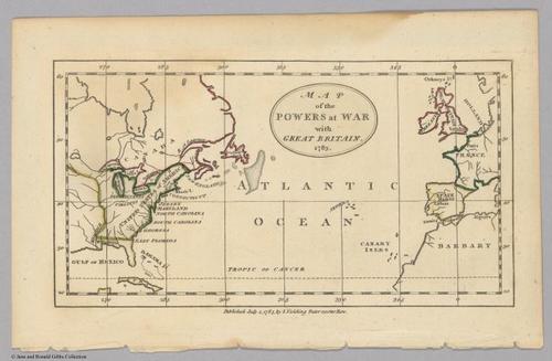 E560 - &nbsp;Map of the Powers at War with Great Britain. 1783 1785 - Jane and Ronald Gibbs Collection