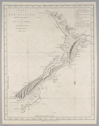 E560 - &nbsp;Chart of New Zealand explored in 1769 and 1770 1772 - Jane and Ronald Gibbs Collection
