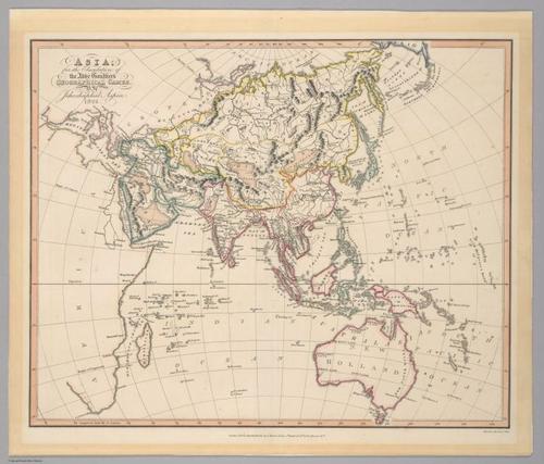 E560 - Asia for the elucidation of the Abbe Gaultiers geographical games 1823 - Jane and Ronald Gibbs Collection