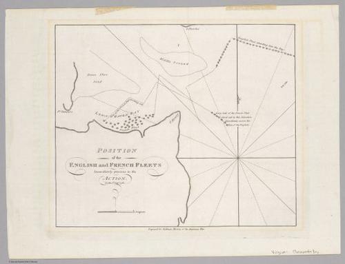 E560 - Position of the English and French Fleets Immediately previous to the Action on the 5th Sepr. 1781 - Jane and Ronald Gibbs Collection