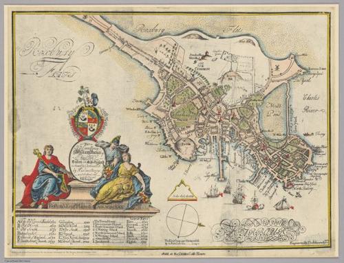 E560 - To His Excellency William Burnet Esq., this plan of Boston in New England is humbly dedicated by His Excellencys most obedient and humble servant Will Burgis (1728) - Jane and Ronald Gibbs Collection