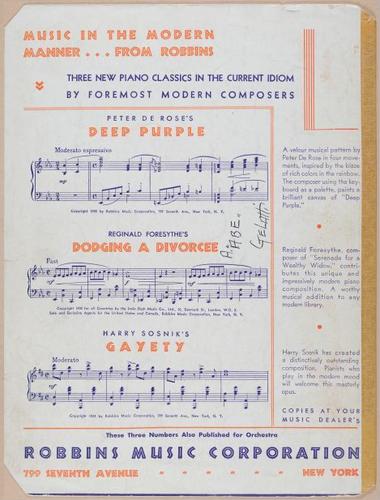 E588 - Various Musical Sheet - 29590