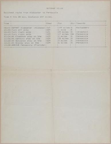 E607 - 1980's Computer-Generated Directions - 28261