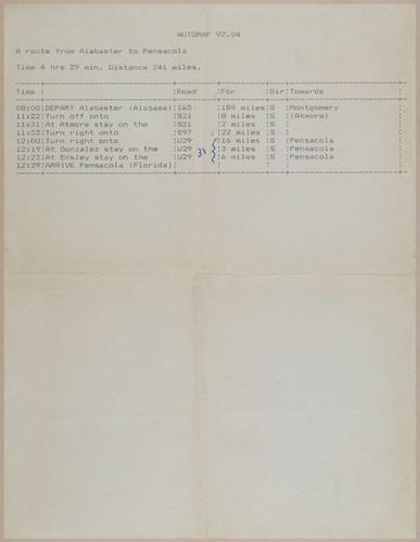 E607 - 1980's Computer-Generated Directions - 28262