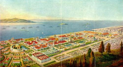 Panorama of the 1915 Panama-Pacific International Exposition (Berkeley).&nbsp;
