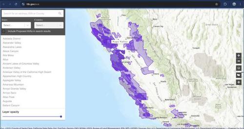 American Viticultural Areas map - Jake Padilla