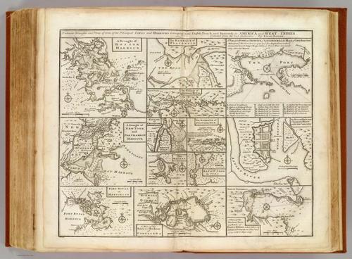 Towns, harbours, America, W.I. Bowen, Emanuel, 1747