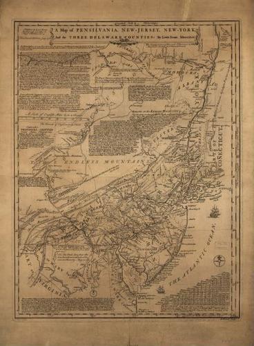 A Map of Pennsylvania, New-Jersey, New-York, and the Three Delaware Counties - from Ken Habeeb