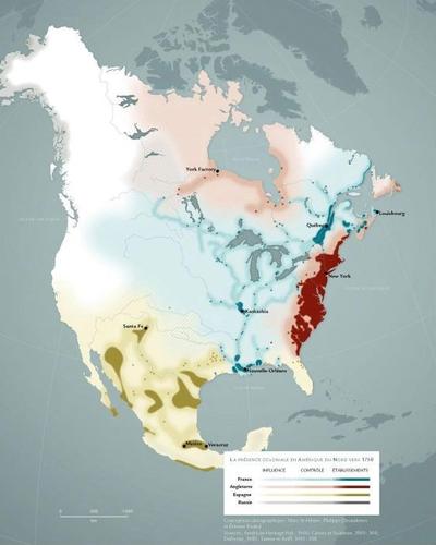 Map of extent of control in North America&nbsp;