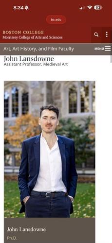 professor for medieval art class that he’s taking in the spring of 2026