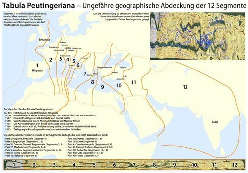 Extends of the Tabula Peutingeria - Peutinger Table