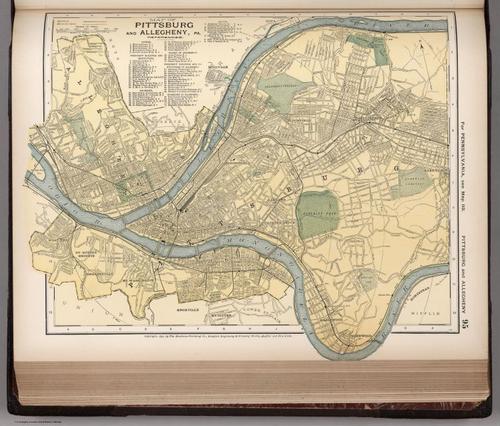 Map of Pittsburg and Allegheny, 95 - D. Appleton & Co. - 1891 - Michael Gredler