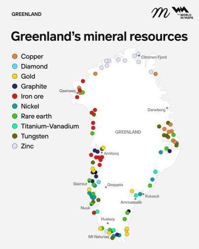 Leighton Calhoun - mineral map of greenland&nbsp;https://www.reddit.com/r/Maps/