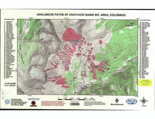 Avalanche Paths of Arapahoe Basin Ski Area, Colorado