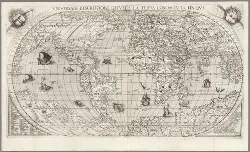 Universale Descrittione Di Tutta la Terra - 1568 - Conosciuta Fin Qui - Giacomo Gastaldi - 1568