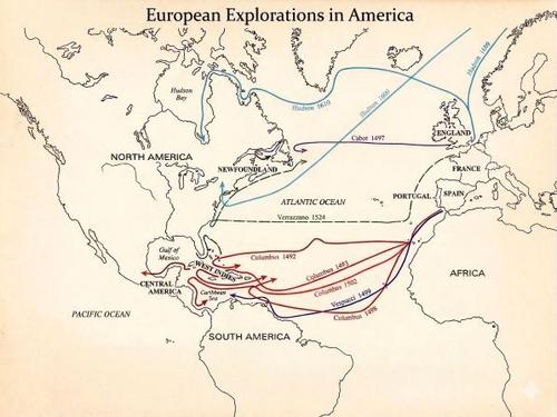 European Explorations in America - 1492 - 1610