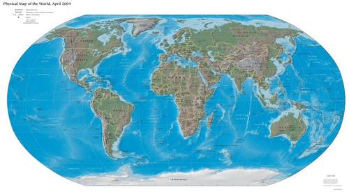 Physical World Map - 2004