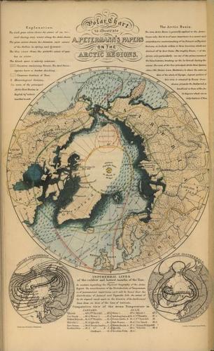 Polar Chart to Illustrate A. Petermann's Papers on the Arctic Region - 1852