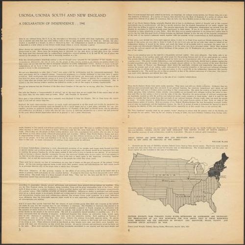 Usonia, Usonia South and New England: The United States of North America.