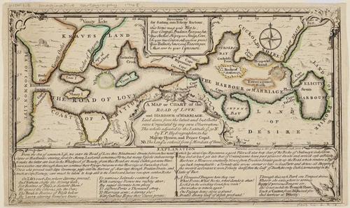A Map or Chart of the Road of Love, and Harbour of Marriage - 1748