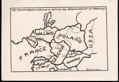 Map Showing Possible Dissection of Germany and Apportionment of Its Territory