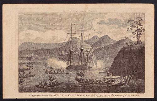 Attack on Captain Wallis in the Dolphin, by the Natives of Otaheite