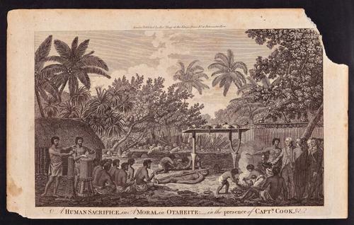 A Human Sacrifice, in a Morai, in Otaheite; in the presence of Captain Cook, &c.