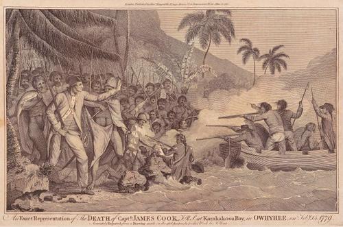 An Exact Representation of the Death of Captain Cook at Karakakooa Bay, Owhyhee