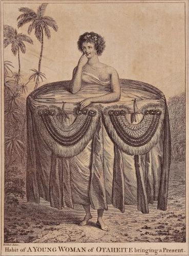 Habit of a Young Woman of Otaheite, bringing a Present