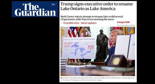 Order Signed Changing Name of Lake Ontario to Lake America
